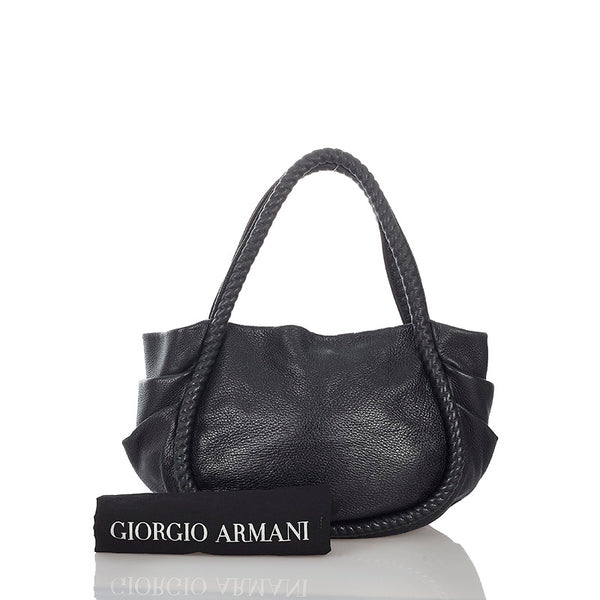 ジョルジオアルマーニ ショルダーバッグ ブラック レザー レディース GIORGIO ARMANI 【中古】