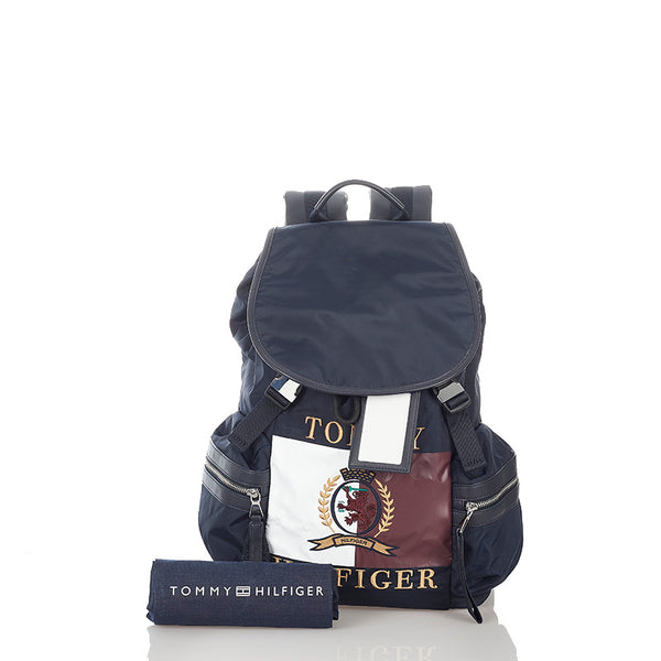 トミーヒルフィガー ネイビー ナイロン リュック バックパック メンズ TOMMY HILFIGER 【中古】