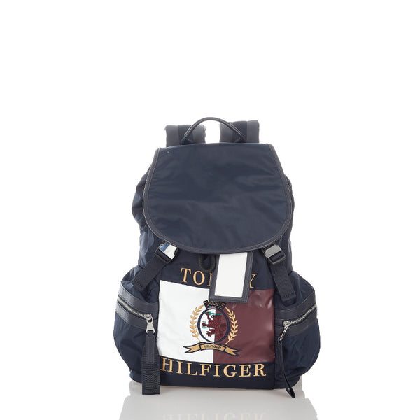トミーヒルフィガー ネイビー ナイロン リュック バックパック メンズ TOMMY HILFIGER 【中古】