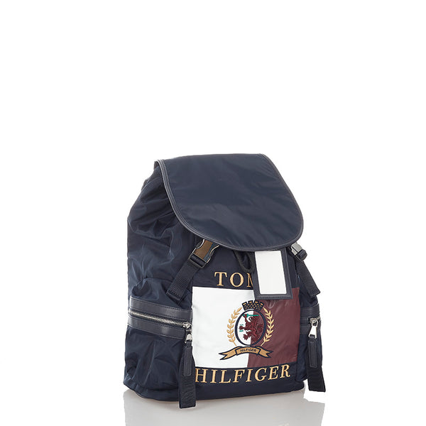 トミーヒルフィガー ネイビー ナイロン リュック バックパック メンズ TOMMY HILFIGER 【中古】