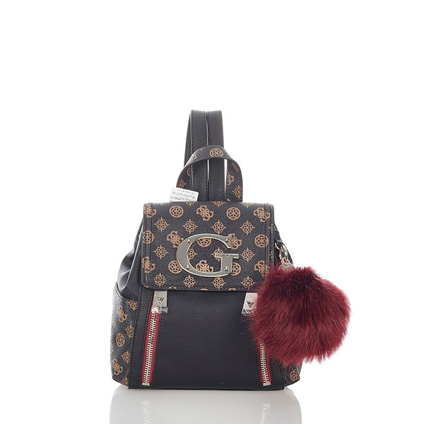 ゲス ブラウン PVC レザー リュック バックパック レディース Guess 【中古】