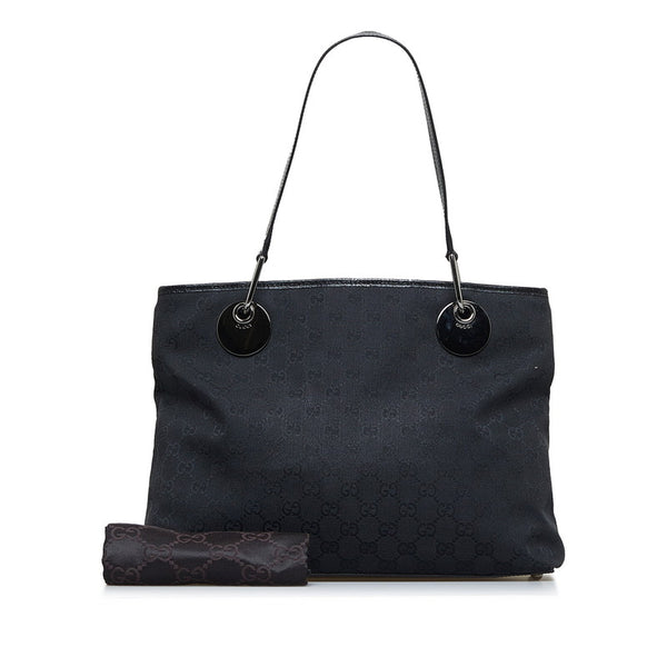 グッチ GGキャンバス ハンドバッグ トートバッグ 120837 ブラック キャンバス レザー レディース GUCCI 【中古】