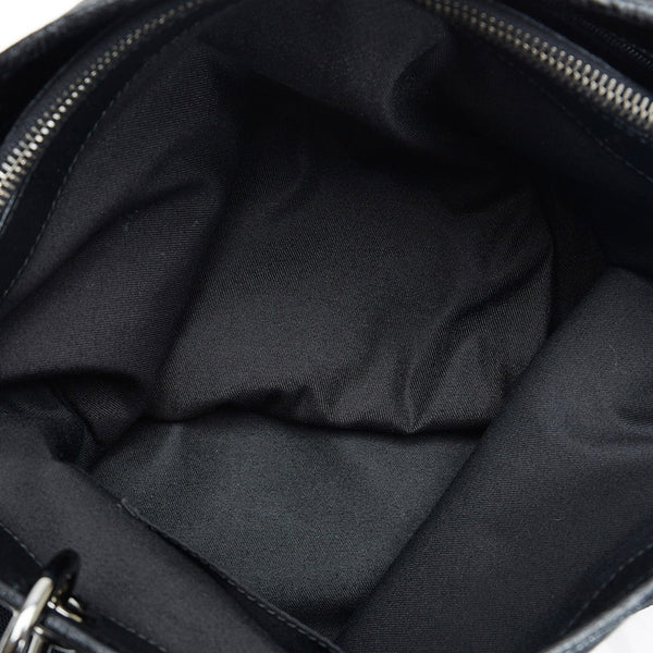 グッチ GGキャンバス ハンドバッグ トートバッグ 120837 ブラック キャンバス レザー レディース GUCCI 【中古】