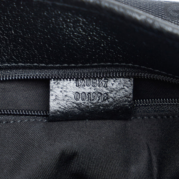 グッチ GGキャンバス ハンドバッグ トートバッグ 120837 ブラック キャンバス レザー レディース GUCCI 【中古】