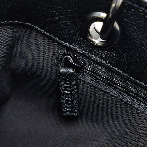 グッチ GGキャンバス ハンドバッグ トートバッグ 120837 ブラック キャンバス レザー レディース GUCCI 【中古】