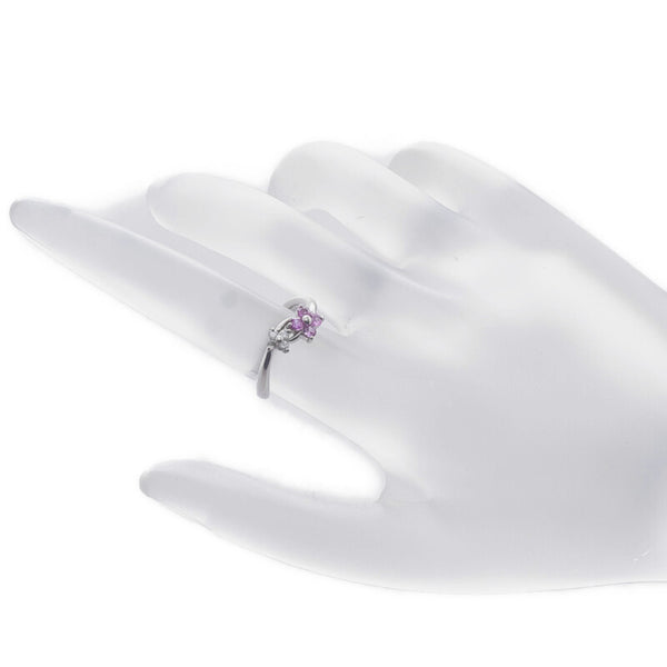 Pt900 プラチナ ピンクサファイア0.24ct ダイヤ0.08ct リング 指輪 レディース 7号 【中古】