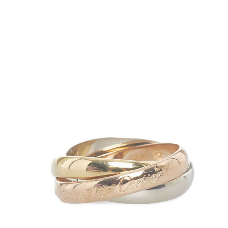 カルティエ トリニティ リング 指輪 K18YG イエローゴールド K18WG ホワイトゴールド K18PG ピンクゴールド レディース CARTIER 【中古】