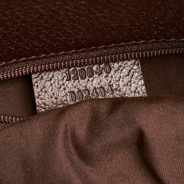 グッチ GGキャンバス トートバッグ 120840 ブラウン キャンバス レザー レディース GUCCI 【中古】