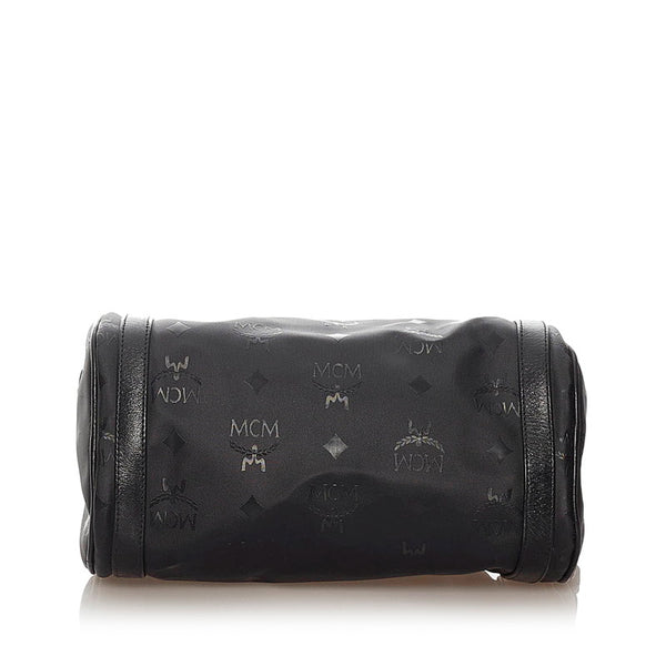 エム シー エム ヴィセトス ロゴグラム 斜め掛け ショルダーバッグ ブラック ナイロン レザー レディース MCM 【中古】