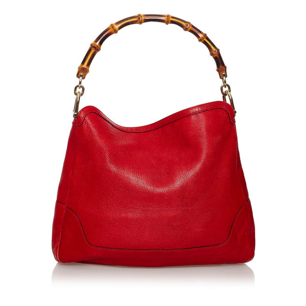 グッチ バンブー ダイアナ 282315 レッド レザー ハンドバッグ ショルダーバッグ 2WAY レディース GUCCI 【中古】