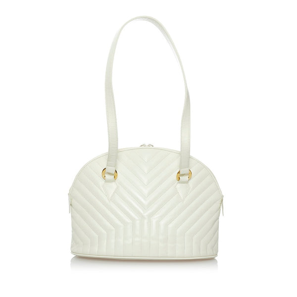 サンローラン 三日月 アイボリー レザー トートバッグ レディース SAINT LAURENT 【中古】