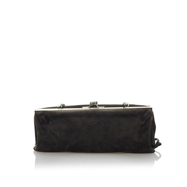 ドルチェアンドガッバーナ チェーン ショルダーバッグ カーキ スウェード レディース DOLCE&GABBANA 【中古】