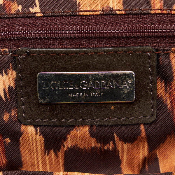 ドルチェアンドガッバーナ チェーン ショルダーバッグ カーキ スウェード レディース DOLCE&GABBANA 【中古】