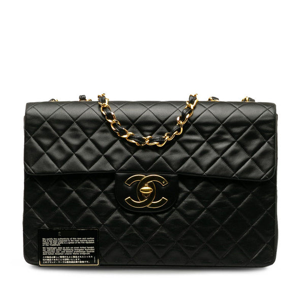 シャネル デカマトラッセ30 ココマーク チェーン 斜め掛け ショルダーバッグ ブラック レザー レディース CHANEL 【中古】