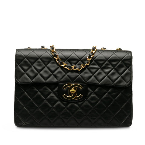 シャネル デカマトラッセ30 ココマーク チェーン 斜め掛け ショルダーバッグ ブラック レザー レディース CHANEL 【中古】