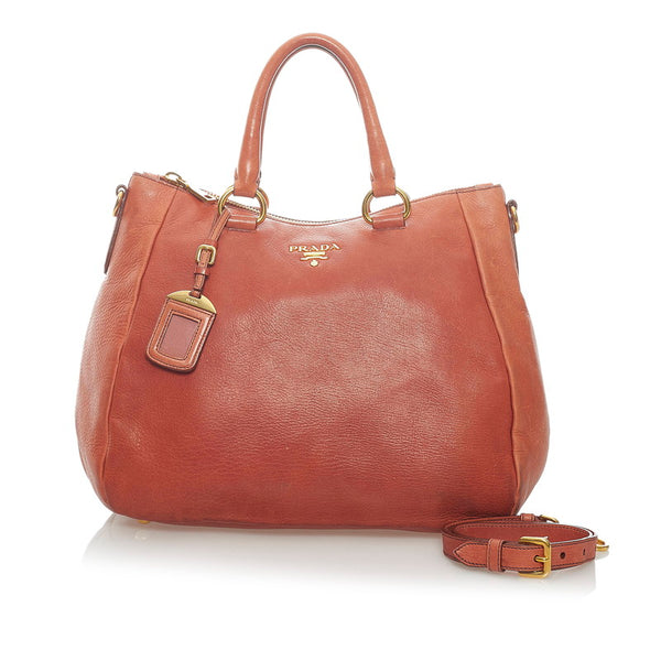 プラダ ハンドバッグ ショルダーバッグ 2WAY ブラウン レザー レディース PRADA 【中古】