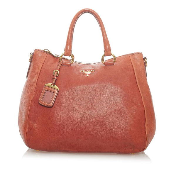 プラダ ハンドバッグ ショルダーバッグ 2WAY ブラウン レザー レディース PRADA 【中古】
