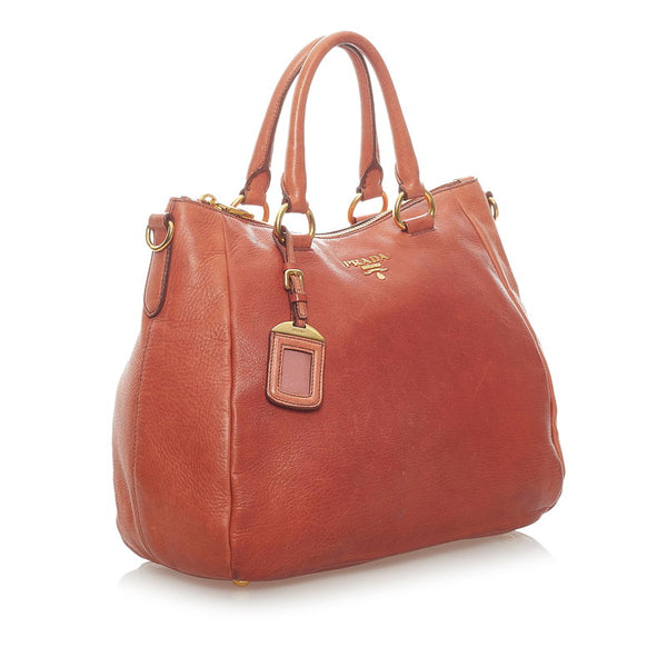 プラダ ハンドバッグ ショルダーバッグ 2WAY ブラウン レザー レディース PRADA 【中古】