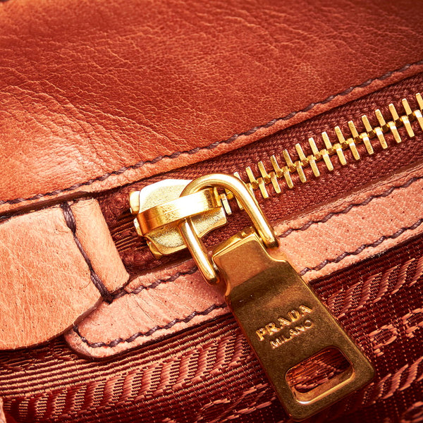 プラダ ハンドバッグ ショルダーバッグ 2WAY ブラウン レザー レディース PRADA 【中古】