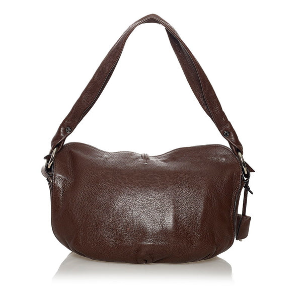 セリーヌ ワンショルダー ブラウン レザー レディース CELINE 【中古】