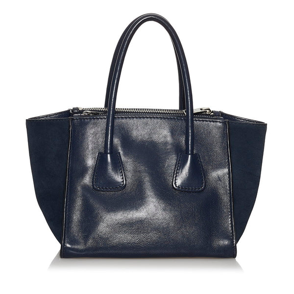 プラダ ネイビー レザー ハンドバッグ ショルダーバッグ 2WAY レディース PRADA 【中古】