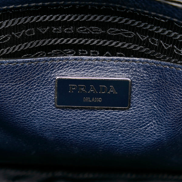 プラダ ネイビー レザー ハンドバッグ ショルダーバッグ 2WAY レディース PRADA 【中古】