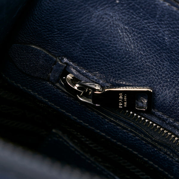 プラダ ネイビー レザー ハンドバッグ ショルダーバッグ 2WAY レディース PRADA 【中古】