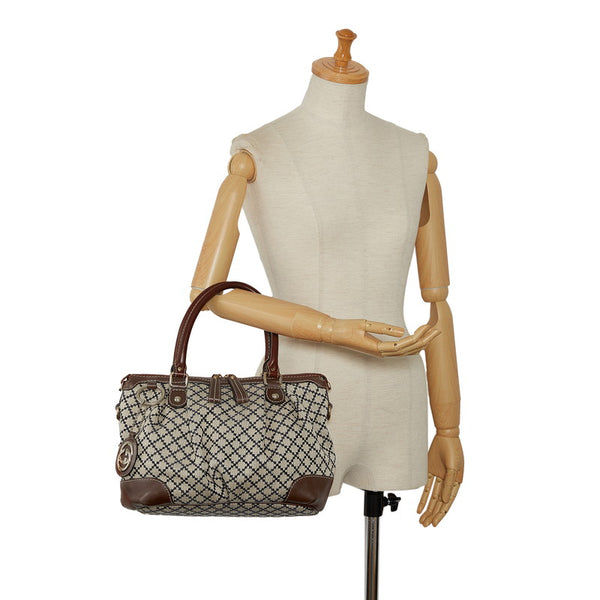 グッチ ディアマンテ スーキー ハンドバッグ 247902 ベージュ ブラウン キャンバス レザー レディース GUCCI 【中古】