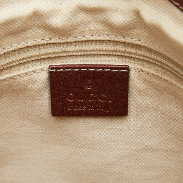 グッチ ディアマンテ スーキー ハンドバッグ 247902 ベージュ ブラウン キャンバス レザー レディース GUCCI 【中古】