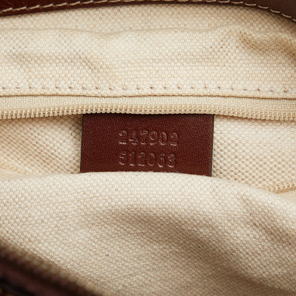 グッチ ディアマンテ スーキー ハンドバッグ 247902 ベージュ ブラウン キャンバス レザー レディース GUCCI 【中古】