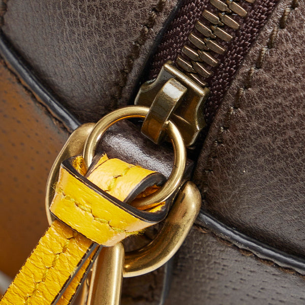 グッチ GGスプリーム キャットヘッド 斜め掛け ショルダーバッグ 476466 ベージュ ブラウン PVC レザー レディース GUCCI 【中古】