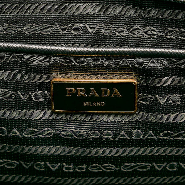 プラダ サフィアーノ ガレリア ブラック レザー ハンドバッグ レディース PRADA 【中古】