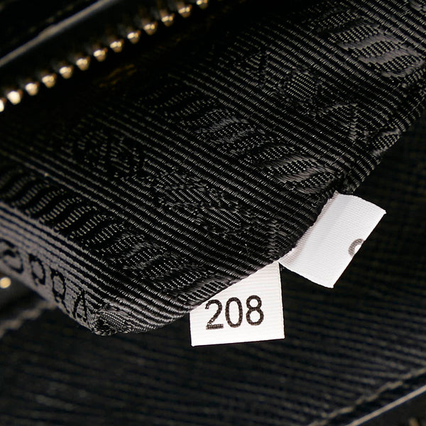 プラダ サフィアーノ ガレリア ブラック レザー ハンドバッグ レディース PRADA 【中古】