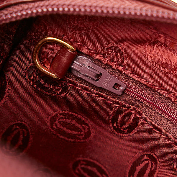 カルティエ マスト セカンドバッグ ボルドー レザー メンズ CARTIER 【中古】