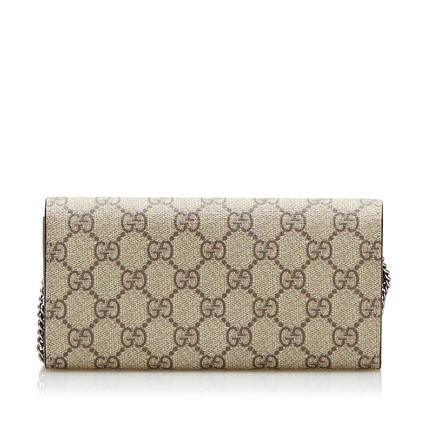 グッチ GGスプリーム ディオニュソス チェーンウォレット 404141 ベージュ PVC レザー レディース GUCCI 【中古】