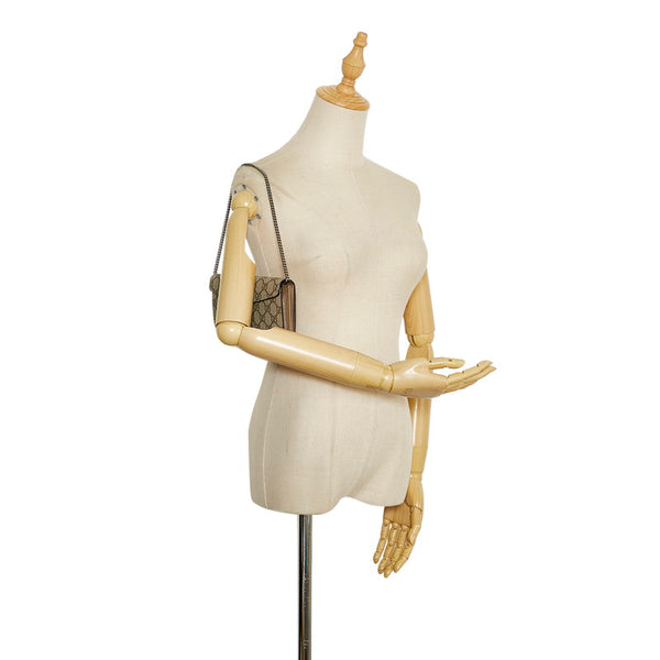 グッチ GGスプリーム ディオニュソス チェーンウォレット 404141 ベージュ PVC レザー レディース GUCCI 【中古】