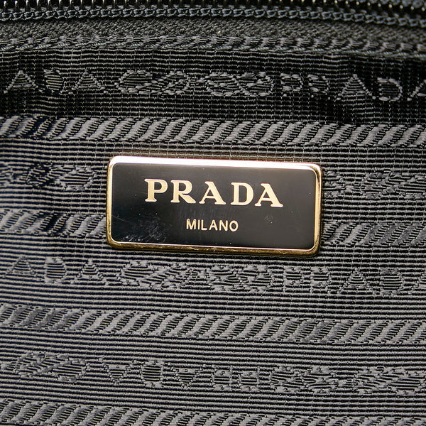 プラダ キルティングトート トートバッグ グレー ゴールド ナイロン レザー レディース PRADA 【中古】