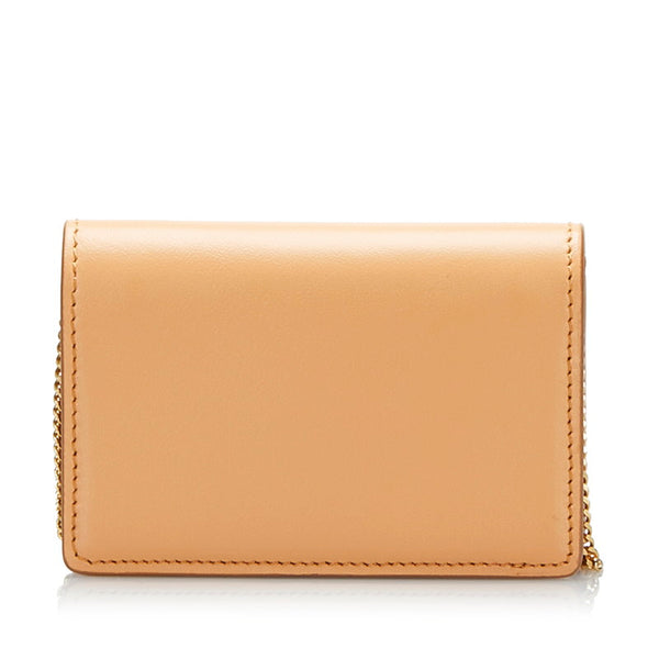バーバリー TB リカルドティッシ チェーン ショルダーコインケース カードケース 小銭入れ ベージュ レザー レディース BURBERRY 【中古】