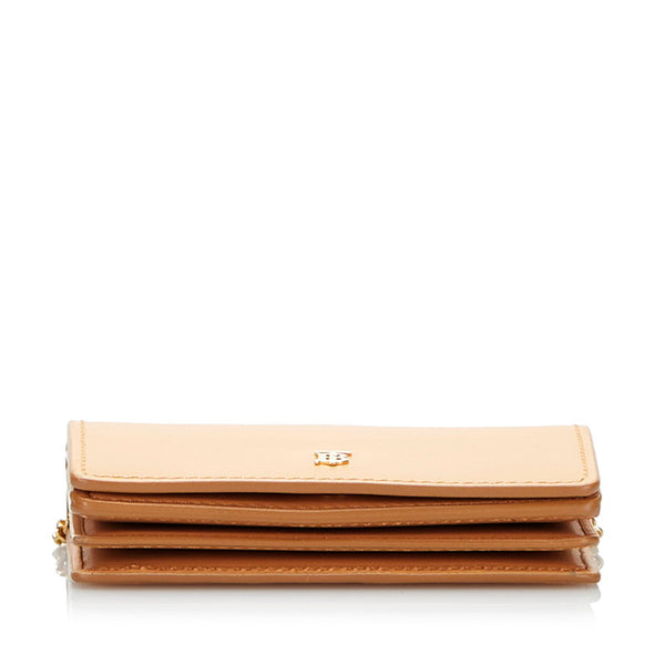 バーバリー TB リカルドティッシ チェーン ショルダーコインケース カードケース 小銭入れ ベージュ レザー レディース BURBERRY 【中古】