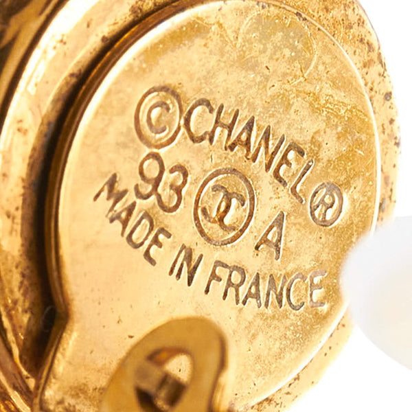 シャネル クローバーパール イヤリング ゴールド ホワイト メッキ レディース CHANEL 【中古】