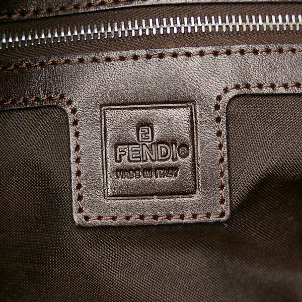 フェンディ ズッカ マンマバケット ワンショルダーバッグ ブラウン キャンバス レザー レディース FENDI 【中古】