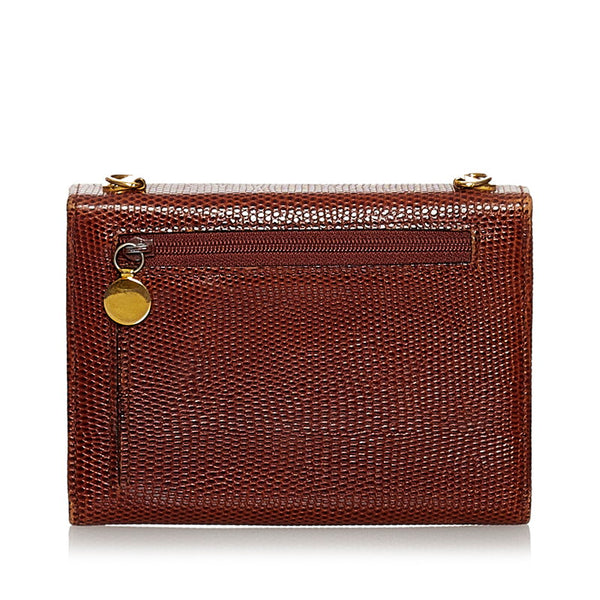 サルヴァトーレフェラガモ ヴァラリボン ショルダーウォレット 22 5619 ブラウン レザー レディース Salvatore Ferragamo 【中古】