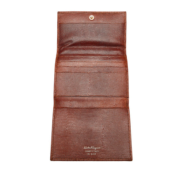 サルヴァトーレフェラガモ ヴァラリボン ショルダーウォレット 22 5619 ブラウン レザー レディース Salvatore Ferragamo 【中古】