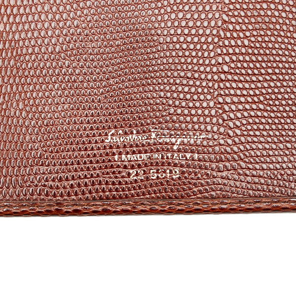 サルヴァトーレフェラガモ ヴァラリボン ショルダーウォレット 22 5619 ブラウン レザー レディース Salvatore Ferragamo 【中古】