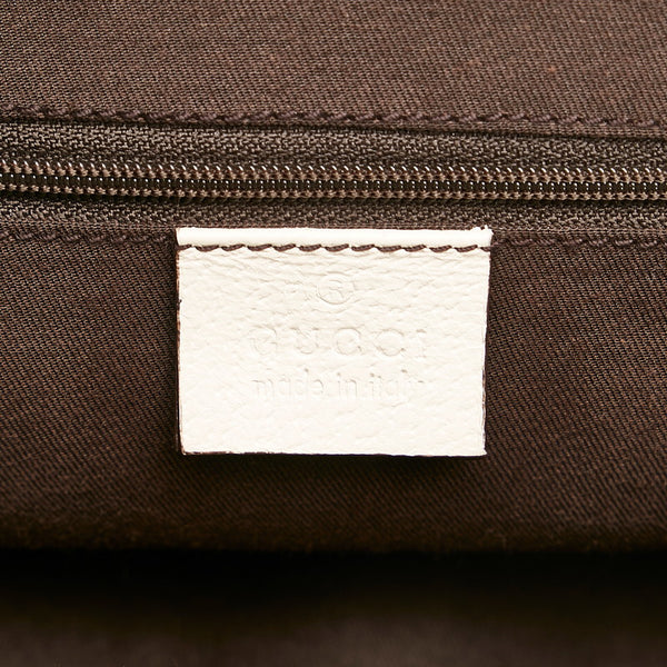 グッチ GGキャンバス プリンシー シェリーライン ハンドバッグ 161720 ベージュ ホワイト キャンバス レザー レディース GUCCI 【中古】