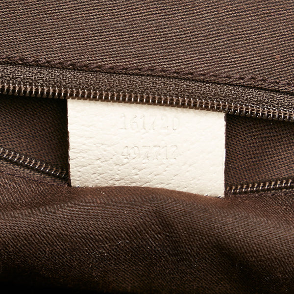 グッチ GGキャンバス プリンシー シェリーライン ハンドバッグ 161720 ベージュ ホワイト キャンバス レザー レディース GUCCI 【中古】