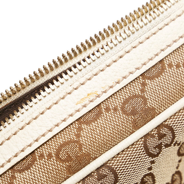 グッチ GGキャンバス プリンシー シェリーライン ハンドバッグ 161720 ベージュ ホワイト キャンバス レザー レディース GUCCI 【中古】