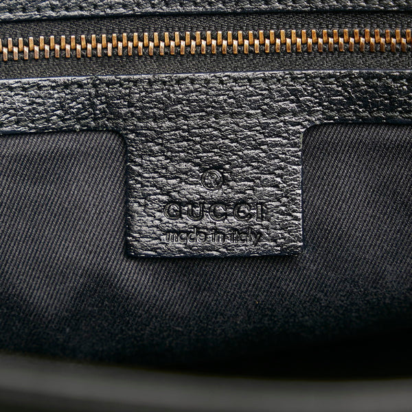 グッチ GGキャンバス ハンドバッグ 120895 ブラック キャンバス レザー レディース GUCCI 【中古】