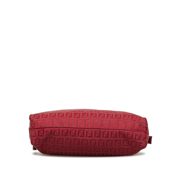 フェンディ ズッキーノ ハンドバッグ トートバッグ 8BH022 レッド キャンバス レザー レディース FENDI 【中古】