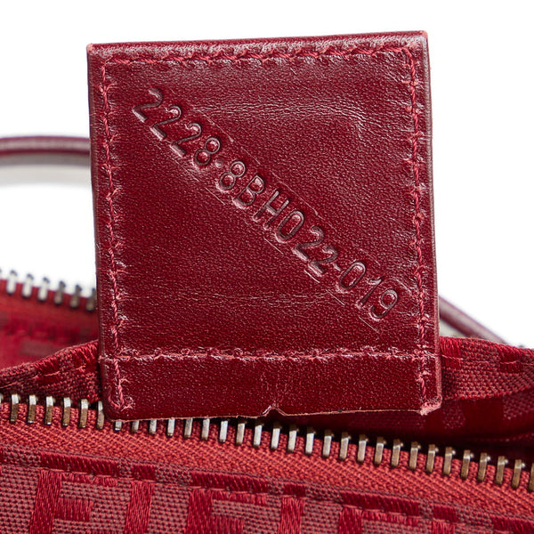 フェンディ ズッキーノ ハンドバッグ トートバッグ 8BH022 レッド キャンバス レザー レディース FENDI 【中古】